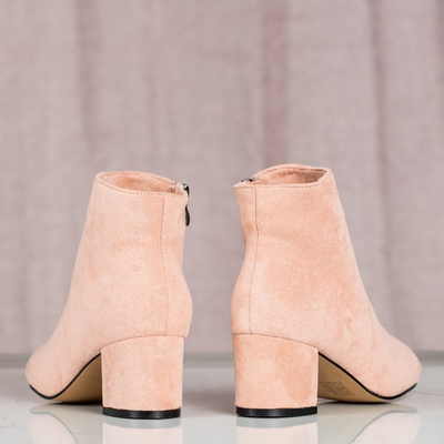 Różowe botki na wyższym słupku Milagros - Obuwie