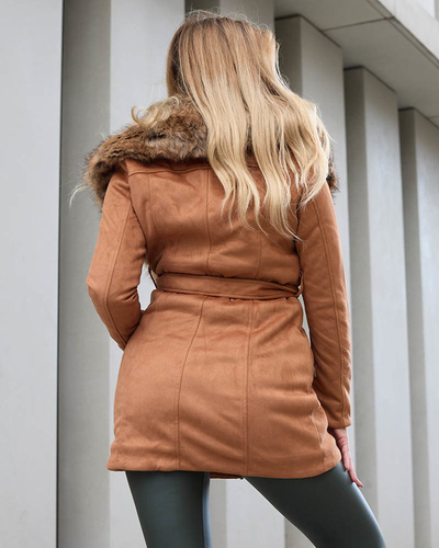 Camel women's fur coat jacket - Clothing