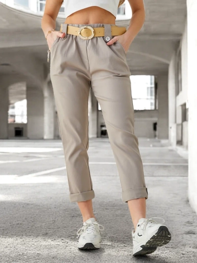 Royalfashion Women's viscose pants with a belt