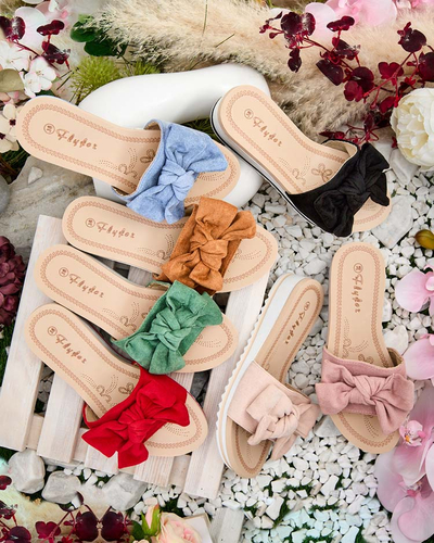 Royalfashion Women's flip-flops with bow Erinner