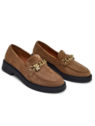 Royalfashion Women's loafers with a gold chain Porrot