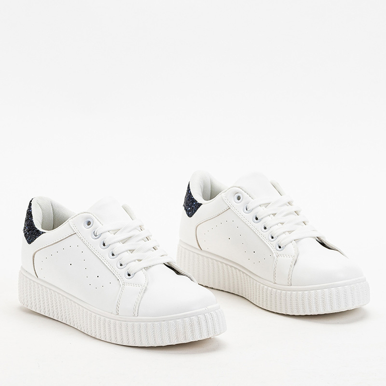 Blue and white sneakers with decorative glitter Mastirs - Footwear