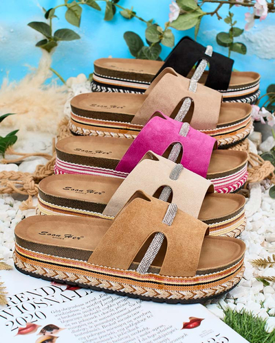 Royalfashion Women's Orolta zirconia flip-flops