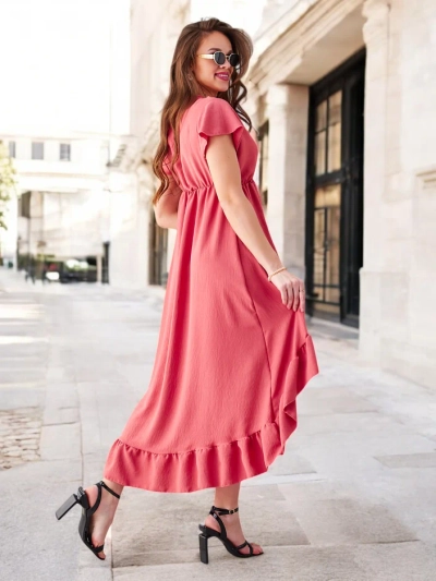 Royalfashion Women's midi dress with an asymmetrical hem