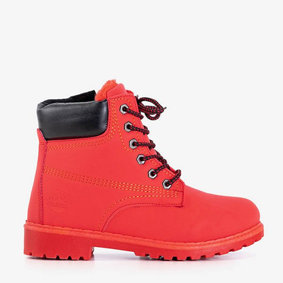 Women's red insulated hiking boots Triwar - Footwear