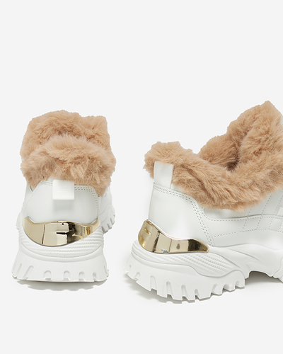 Sports white women's shoes with fur Flixi - Footwear