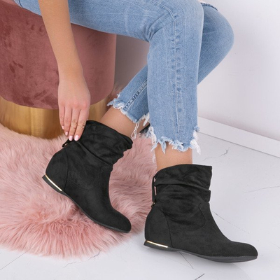 Black boots on covered heel Harmoni - Footwear