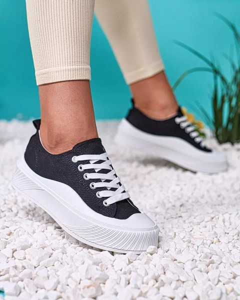 Royalfashion Melnas sporta čības uz platformas Luceri