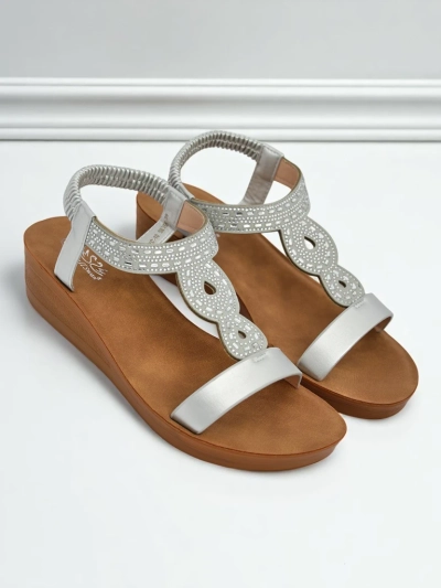 Royalfashion Women's Wedge Sandals with Cubic Zirconia Agaya