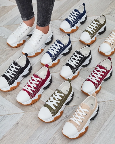 Sieviešu bordo krāsas sporta apavi uz platformas Nacarry - Apavi