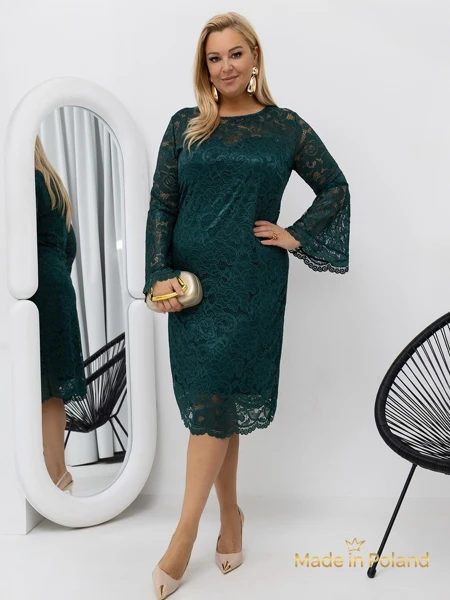 Women's Lace Midi Dress with Wide Sleeves Kiss Star