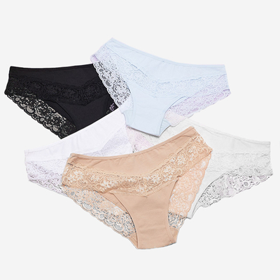 Set of 5 pairs of women's briefs with lace - Underwear