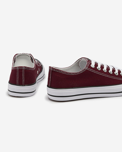 Maroon women's classic lace-up sneakers Ogisa - Footwear