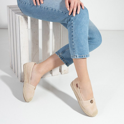 Beige women's espadrilles with flat heels Anatola - Shoes
