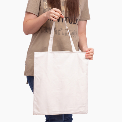 White fabric bag with a print - Accessories