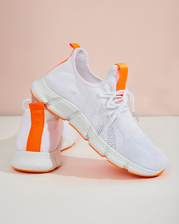 White and orange women's sports shoes Baym - Footwear