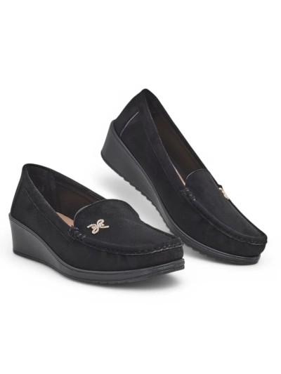 Royalfashion Women's moccasins on a low wedge Lomman