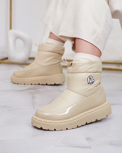 Royalfashion Women's slip-on snow boots in beige color Ireda