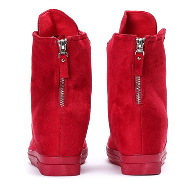 Czerwone sneakersy na krytym koturnie Tirana - Obuwie