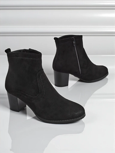 Women's Eco-Suede Heeled Ankle Boots Crimson Echo