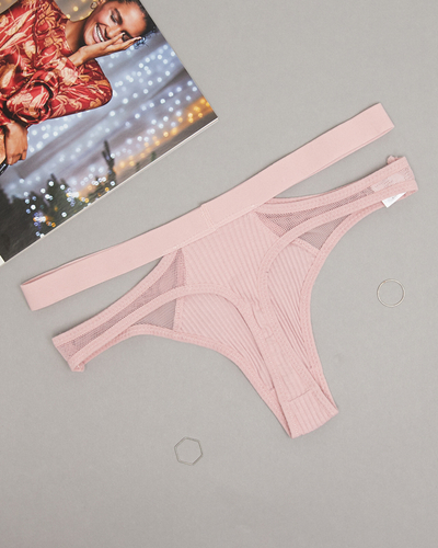 Pink women's thongs with cutouts - Underwear