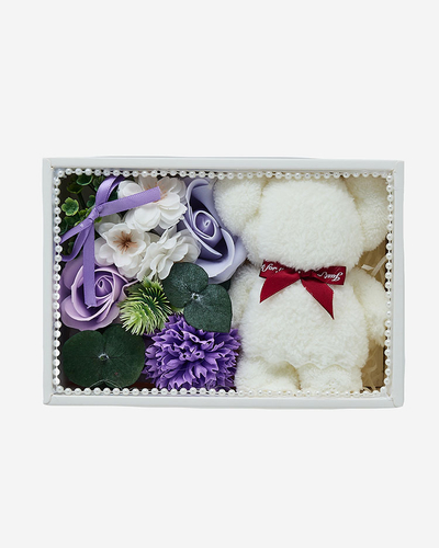 Royalfashion Flowerbox Ziedi kastītē ar lācīti