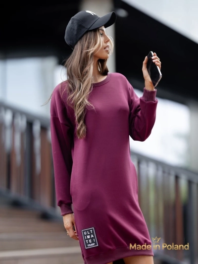 Gravity Core Sweatshirt Dress with Side Zipper
