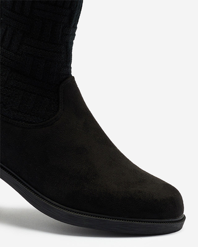 Black women's boots with a flexible Asencion upper - Footwear
