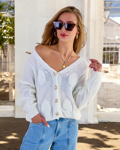 Royalfashion Women's knitted sweater with buttons