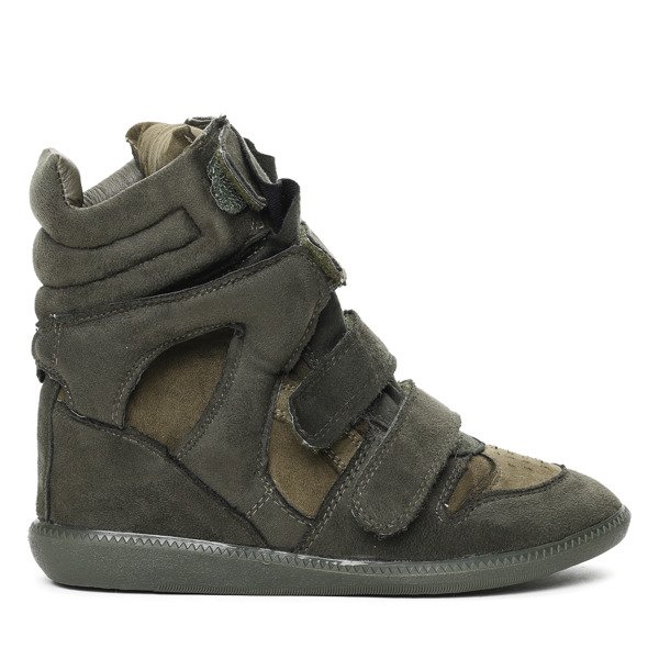 Green sneakers on platforms Ilona- Footwear