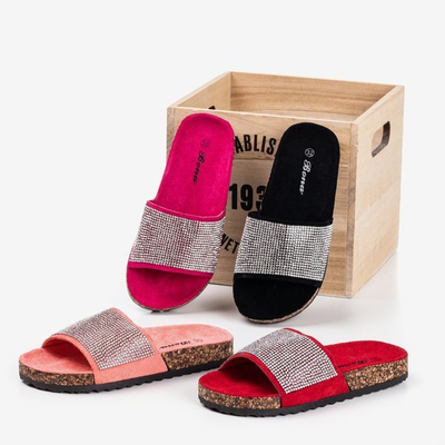 Black children's flip-flops with cubic zirconia Procopia - Footwear 1