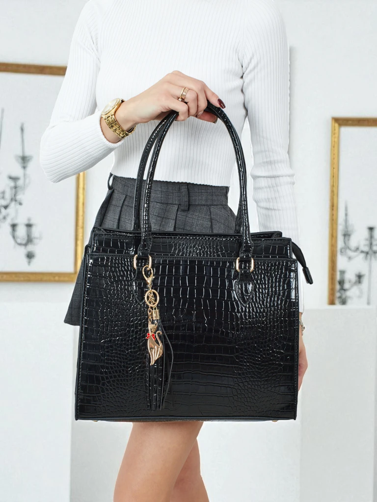 Women's shopper bag eco-leather with embossing Seraphyne