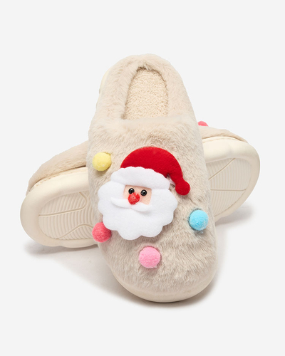 Royalfashion Christmas women's slippers in beige Fertemse