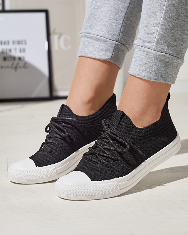 Royalfashion Black women's Manfer ribbed sneakers