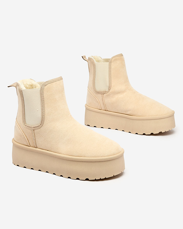 Royalfashion Beige women's platform snow boots Stiellsia