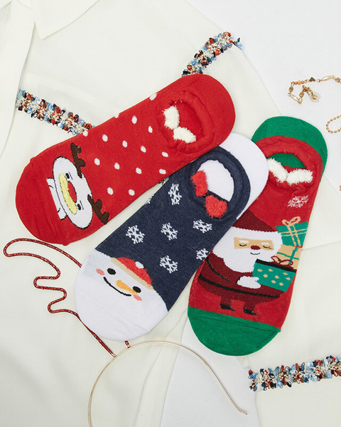 Women's colorful feet with Christmas print 3/pack - Underwear