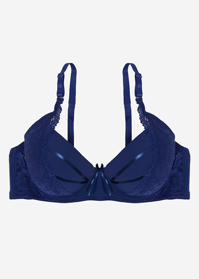 Padded navy blue bra - Underwear