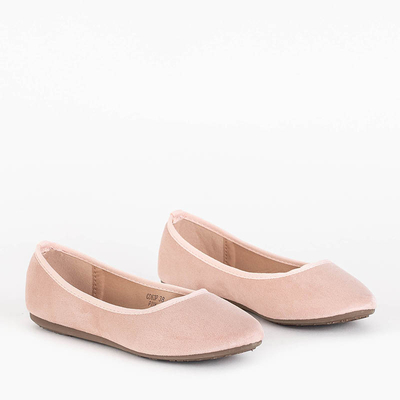 Light pink women's eco-suede ballerinas Tizika - Footwear