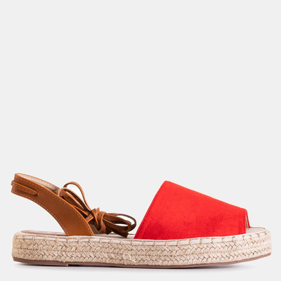 Red women's tied sandals Blisis - Footwear