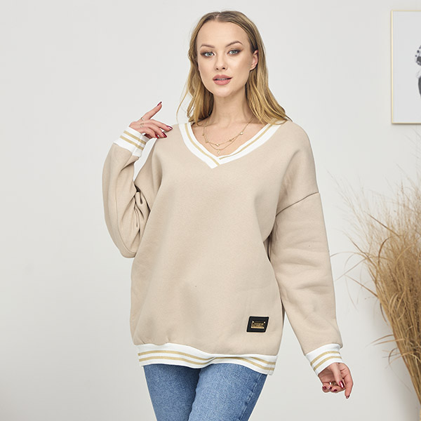 Women's insulated sweatshirt in beige- Clothing