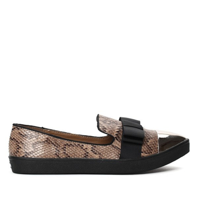 Khaki slip on with Emmalynn bow - Footwear