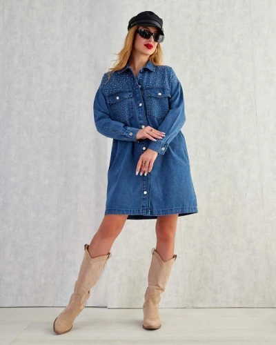 Royalfashion Women's cotton mini a'la denim dress
