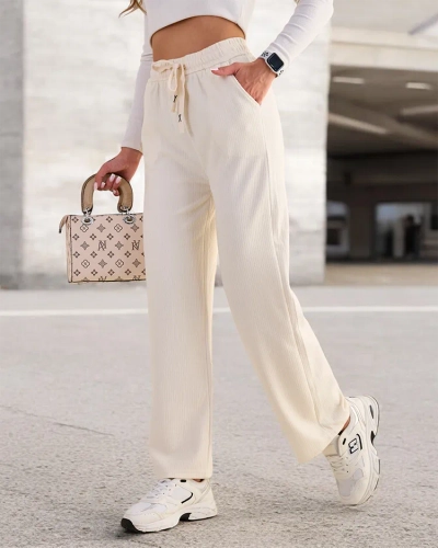 Royalfashion Women's wide ribbed pants