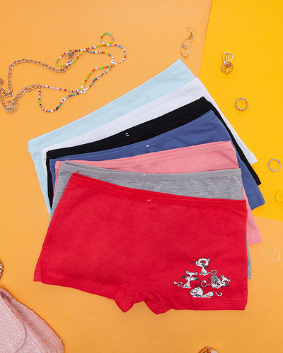 Multicolored women's boxer shorts with a print 7 / pack PLUS SIZE - Underwear