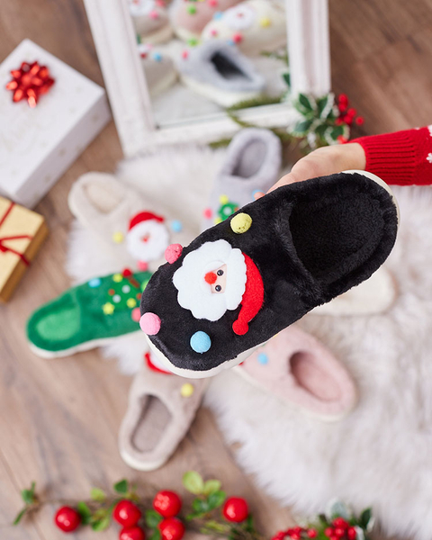 Royalfashion Christmas women's slippers in black Fertemse