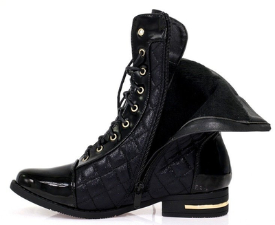 Czarne, pikowane workery - Obuwie