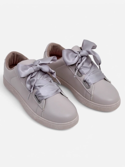 Royalfashion Women's eco-leather sneakers with decorative laces Etti