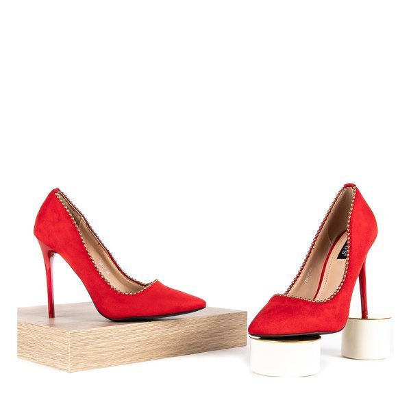 Czerwone czółenka na wysokiej szpilce Afrodyta - Obuwie