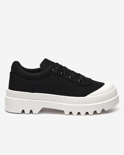 OUTLET Women's black sneakers with a white Comp sole - Footwear
