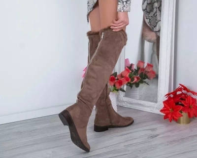 OUTLET Brown Willia flat boots - Shoes